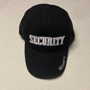 Black Security Cap with White Embroidery